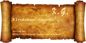 Kirnbauer Gazsó névjegykártya